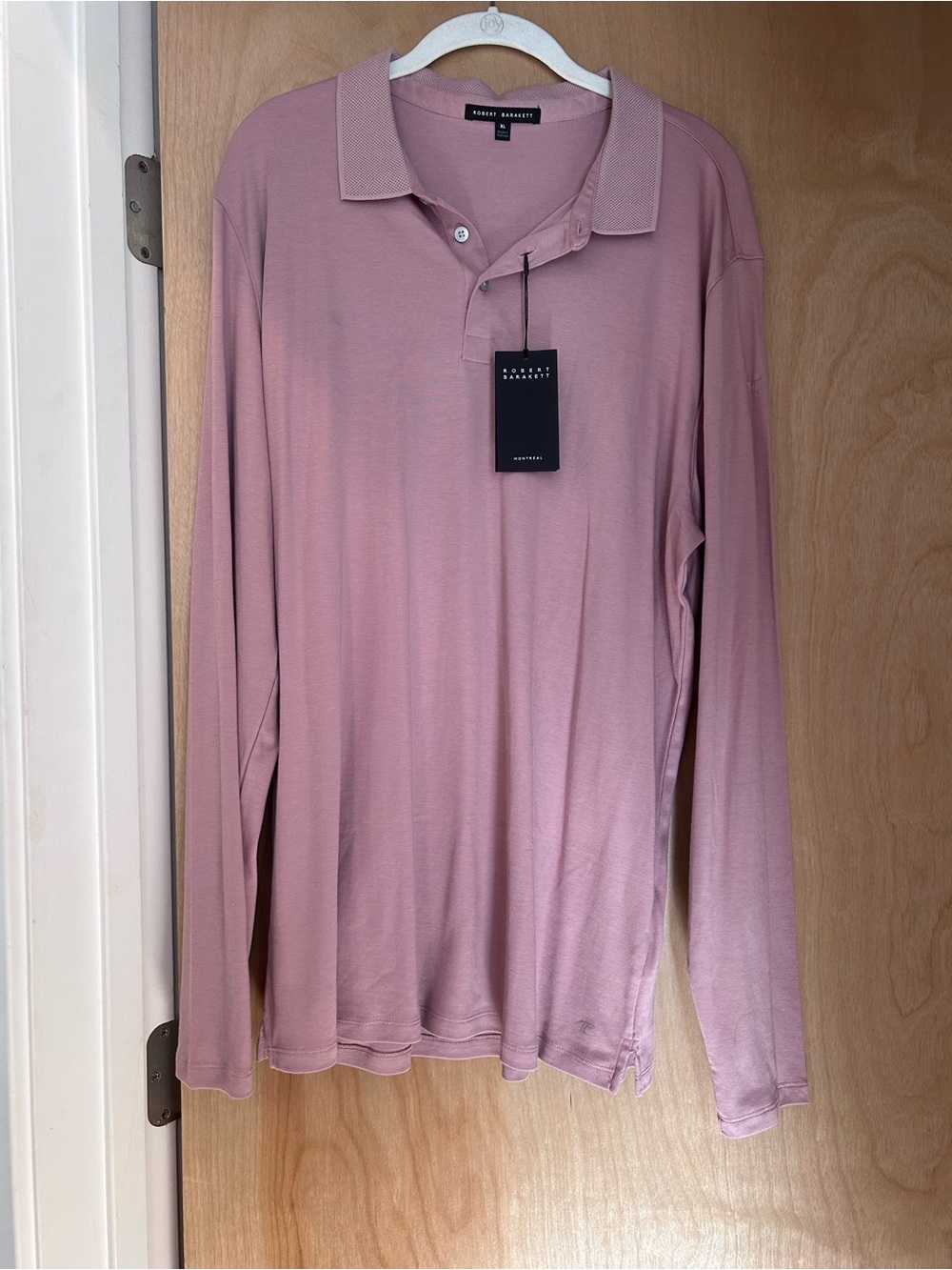 Robert Barkett Pink Long-Sleeve Polo Shirt